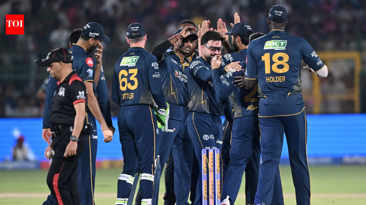 RR vs GT Live: Rashid Khan runs riot, castles Shubham Dubey