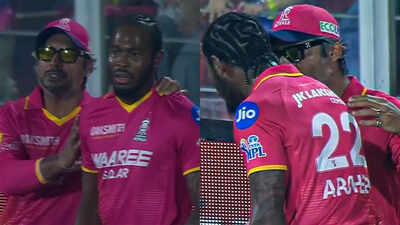 IPL 2026: Kumar Sangakkara steps in to calm angry Jofra Archer after horror 11-ball over vs Gujarat Titans | Cricket News – The Times of India