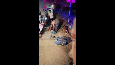 Auto hit by truck overturns, toddler & 2 women die