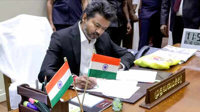 From going off script to appointing ex-DMK MLA as pro-tem Speaker: Vijay's eventful first day as Tamil Nadu CM