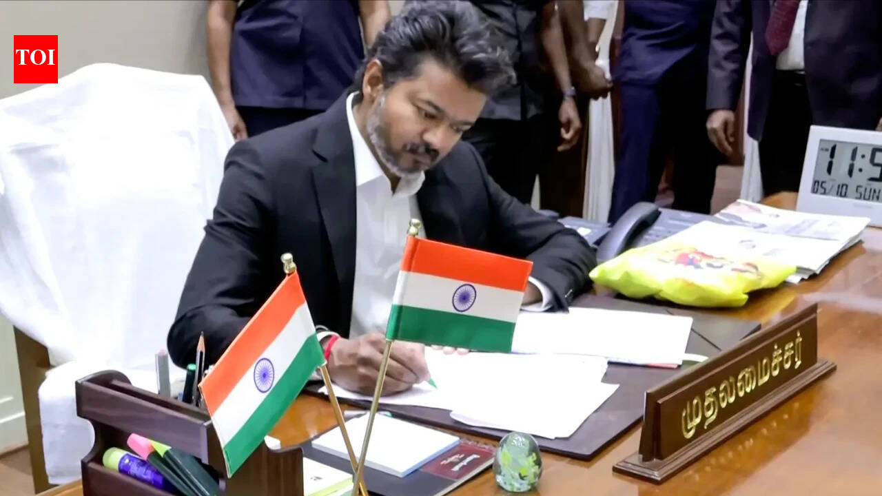 From going off script to Secretariat meeting on women's safety: Vijay's 1st day as CM