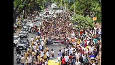 Hundreds seek justice for 3-year-old Nasrapur rape, murder victim