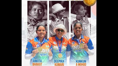 Indian Women’s Recurve Team Stuns China To Clinch Gold