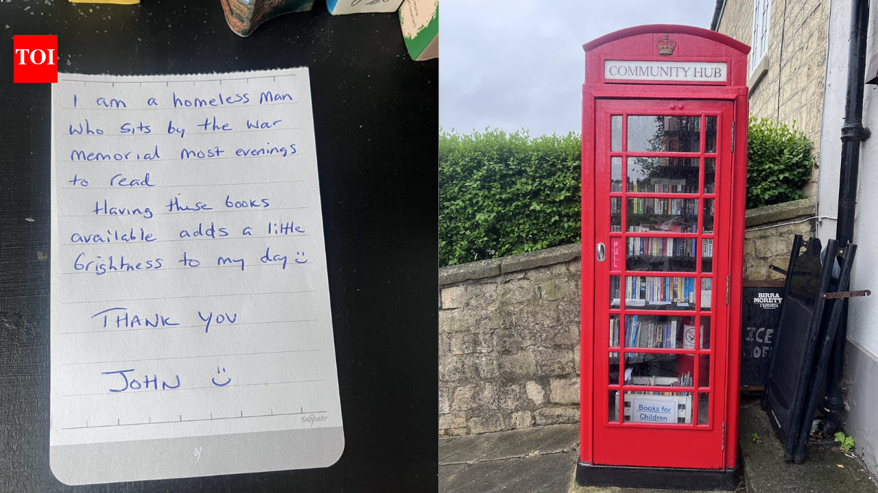 ‘Adds a little brightness to my day’: Heartfelt note left by homeless man in UK village library goes viral