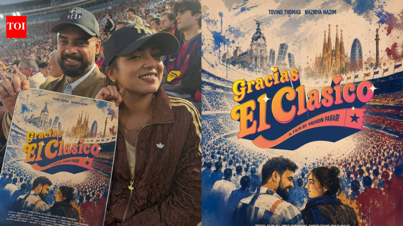 Tovino Thomas and Nazriya Nazim unveil ‘Gracias El Clasico’ film title amid Real Madrid vs. Barcelona clash