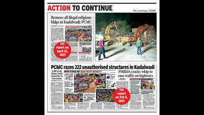 PCMC demolishes 4 unauthorised religious structures in overnight drive at Chikhali-Kudalwadi area