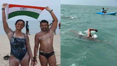 'We did it!': Bengaluru couple creates history, swims from Sri Lanka to India in 11 hours