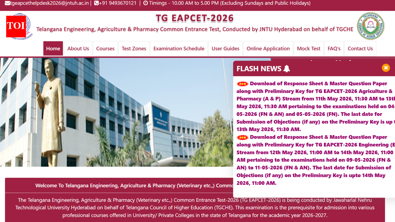 TS EAMCET 2026 answer key, response sheet released at eapcet.tgche.ac.in: Direct link to download here