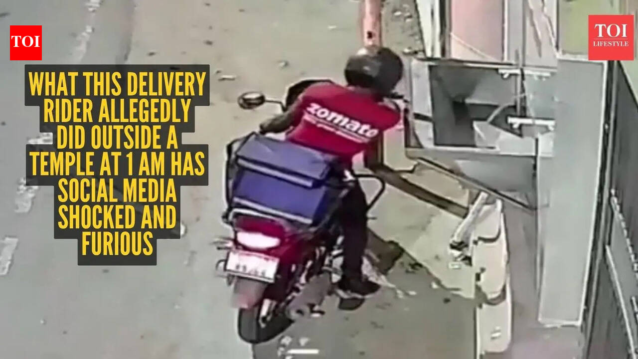 What this delivery rider allegedly did outside a temple at 1 am has social media shocked and furious
