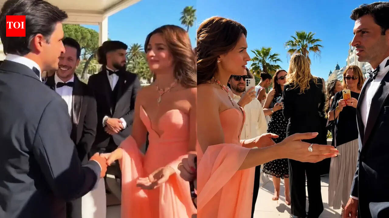 Alia Bhatt meets Carlos Sainz at Cannes; Bollywood &amp; F1 crossover delights fans - watch