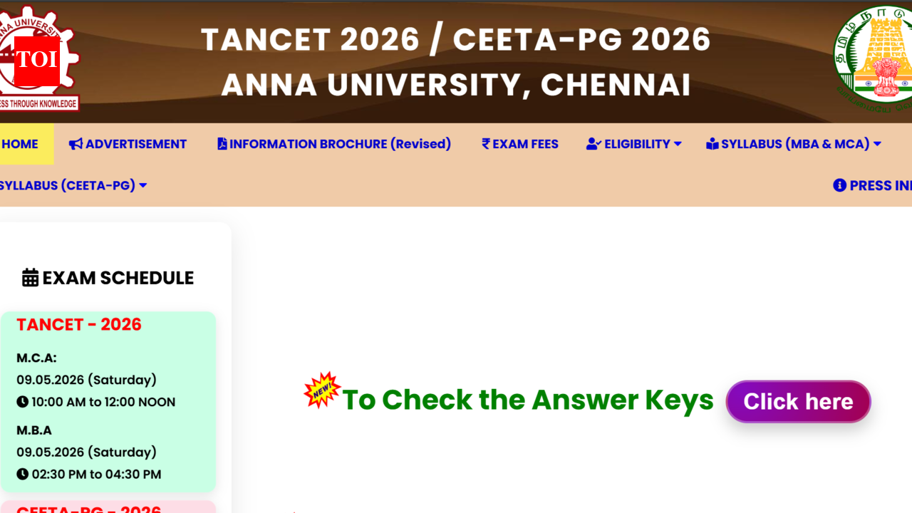 TANCET CEETA PG answer key 2026 released at tancet.annauniv.edu: Direct link to download here