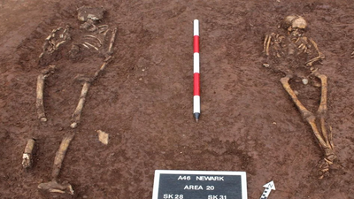 Workers expanding a highway suddenly uncovered graves, a Roman well, and an anglo-saxon house hidden for 8000 years