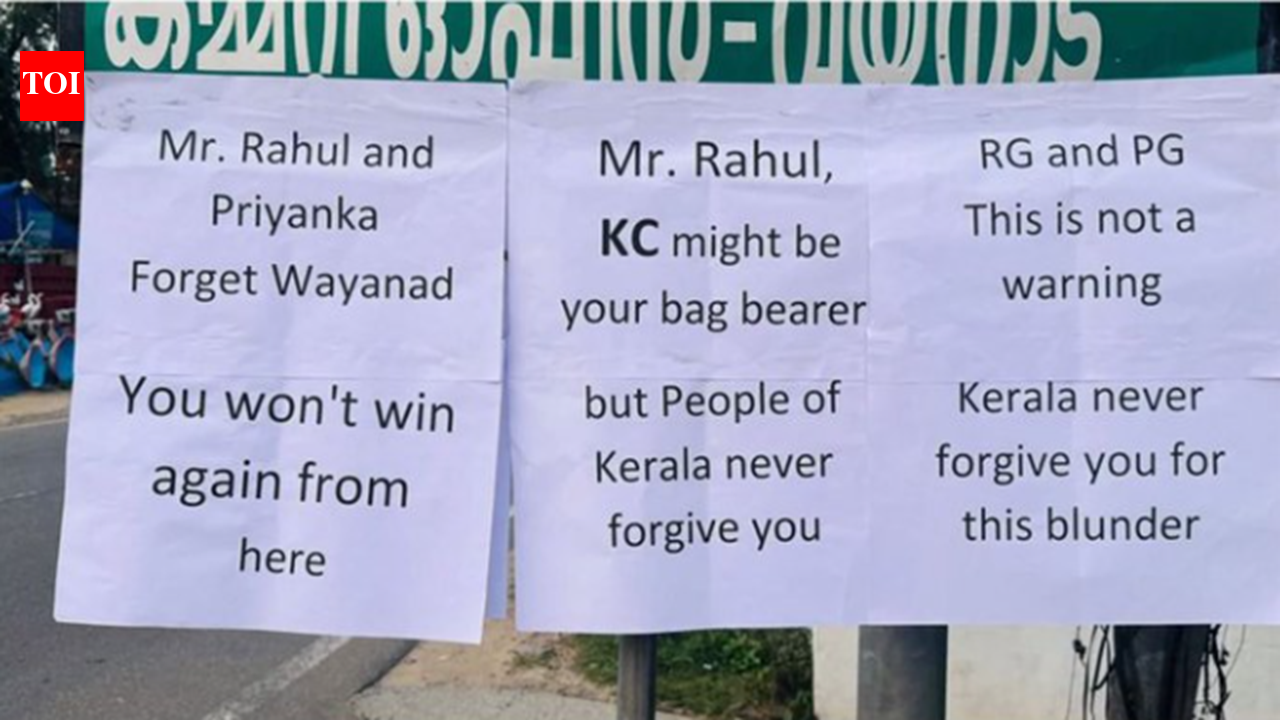 ‘You won’t win again from here’: Posters targeting Rahul Gandhi, Priyanka surface in Wayanad amid deadlock over Kerala CM pick