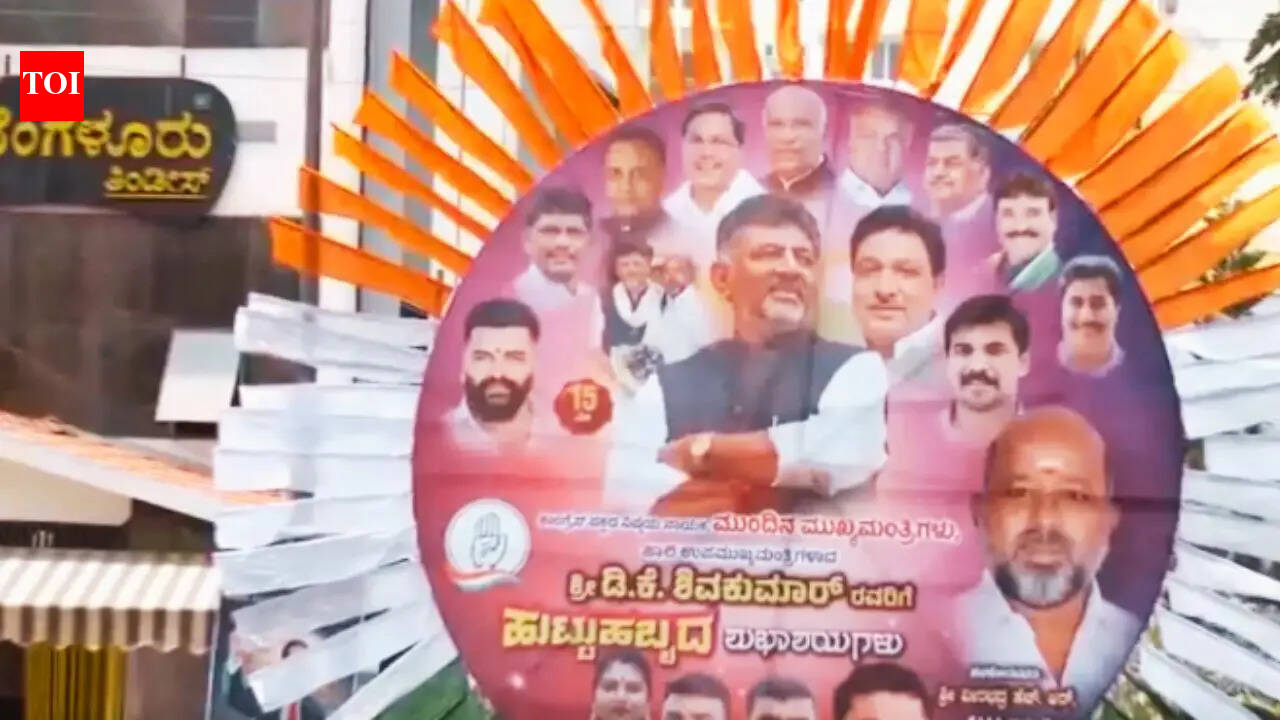 Is CM chair wobbling in Karnataka? Cutouts of DK Shivakumar as next chief minister put up outside Bengaluru Congress office
