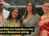 Tamannaah Bhatia&rsquo;s red Banarasi at Mahakaleshwar Jyotirlinga