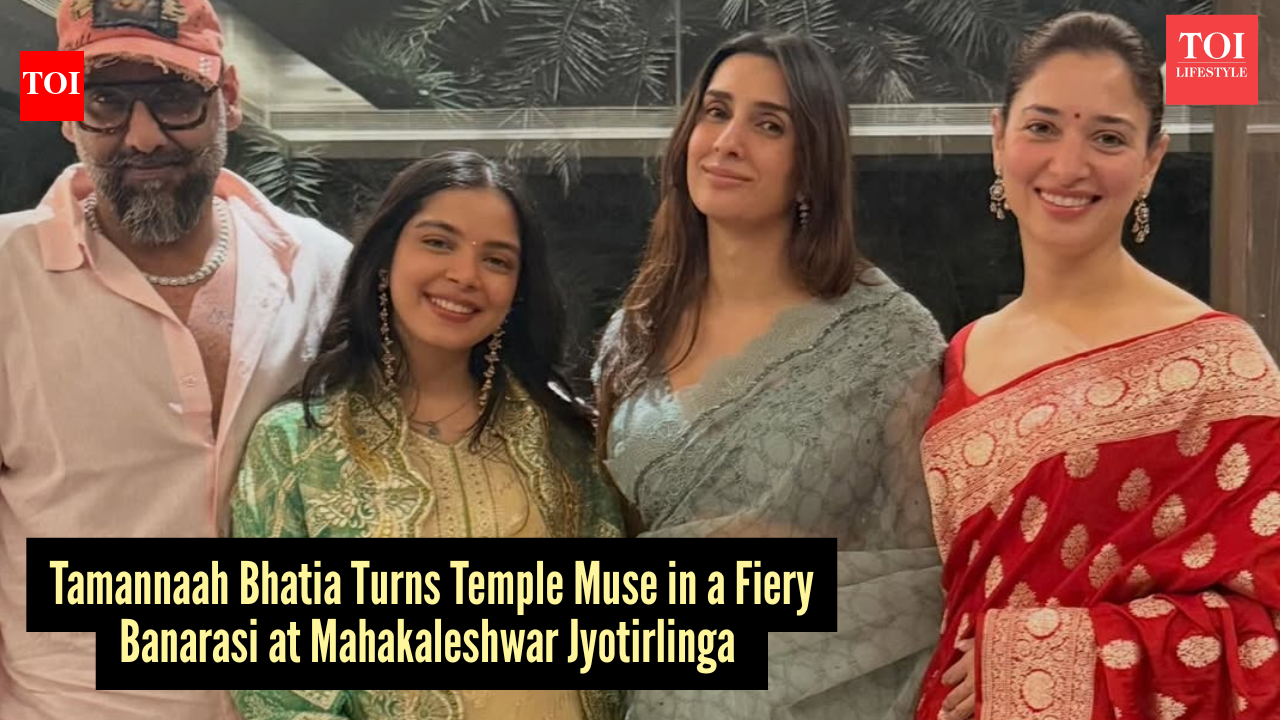 Tamannaah Bhatia proves nothing beats a classic Banarasi saree during her visit to Mahakaleshwar Jyotirlinga
