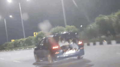 Viral video shows children sitting in car boot as vehicle speeds past 100 kmph in Hyderabad