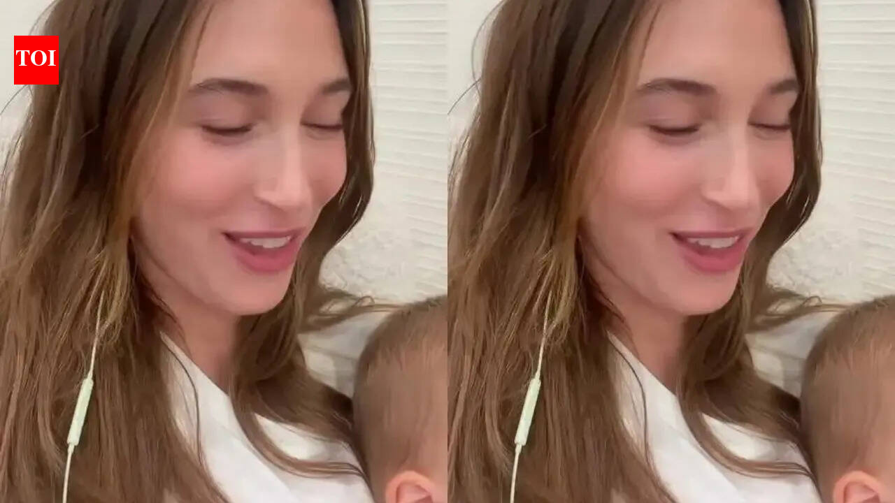 VIDEO: Hailey Bieber calls son Jack Blues her 'personal snack machine'