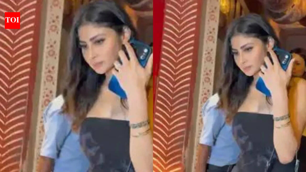 Mouni Roy steps out for Dinner; Actress looks stylish in black dress; Divorce rumours with Suraj Nambiar continue