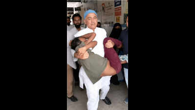 MLA carries patient at CHC sparks row