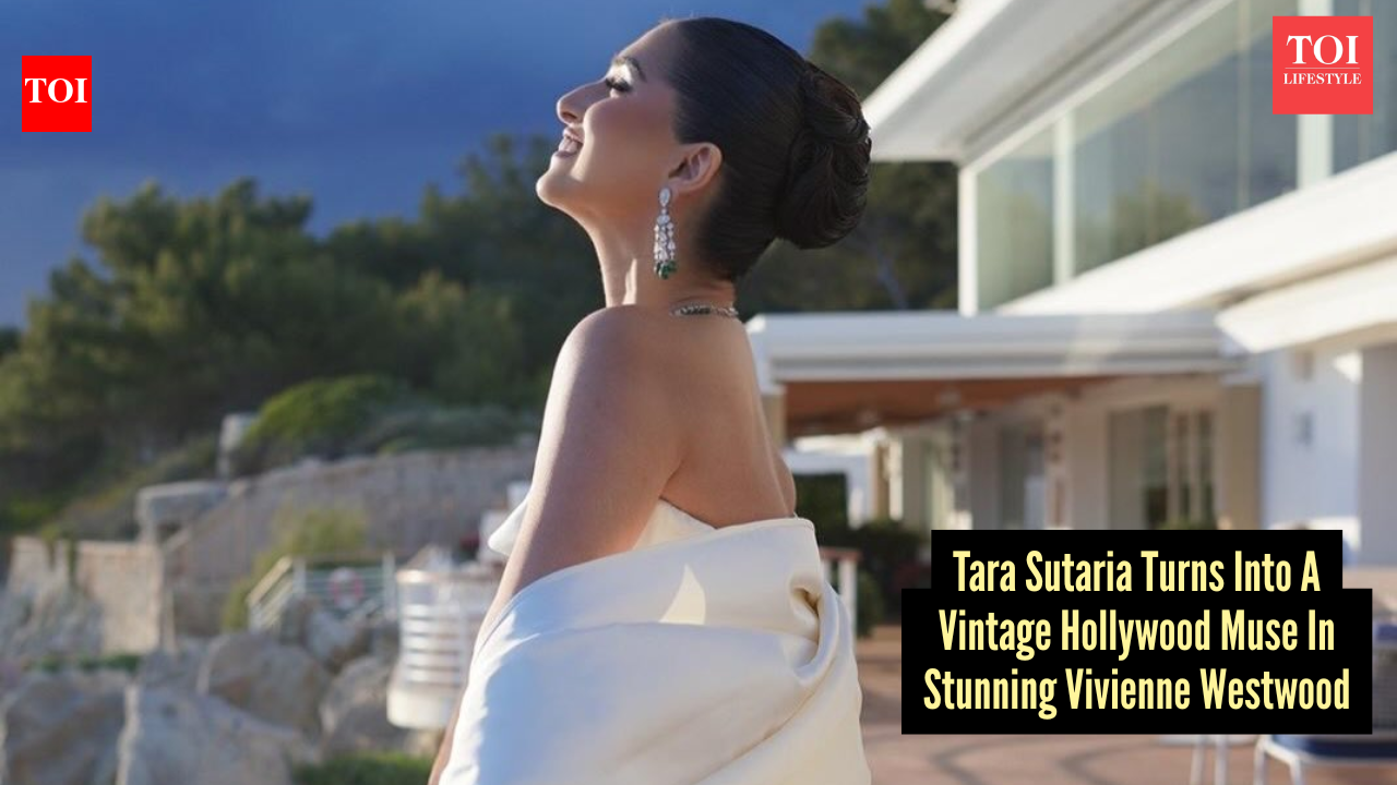 Tara Sutaria looks straight out of a 1950s Hollywood dream at Cannes in this vintage Vivienne Westwood couture