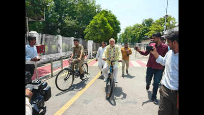 UP minister cycles his way to office; backs fuel conservation drive