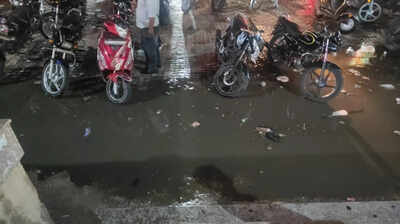 Open, choked drain worsens waterlogging near Jagatpura mall
