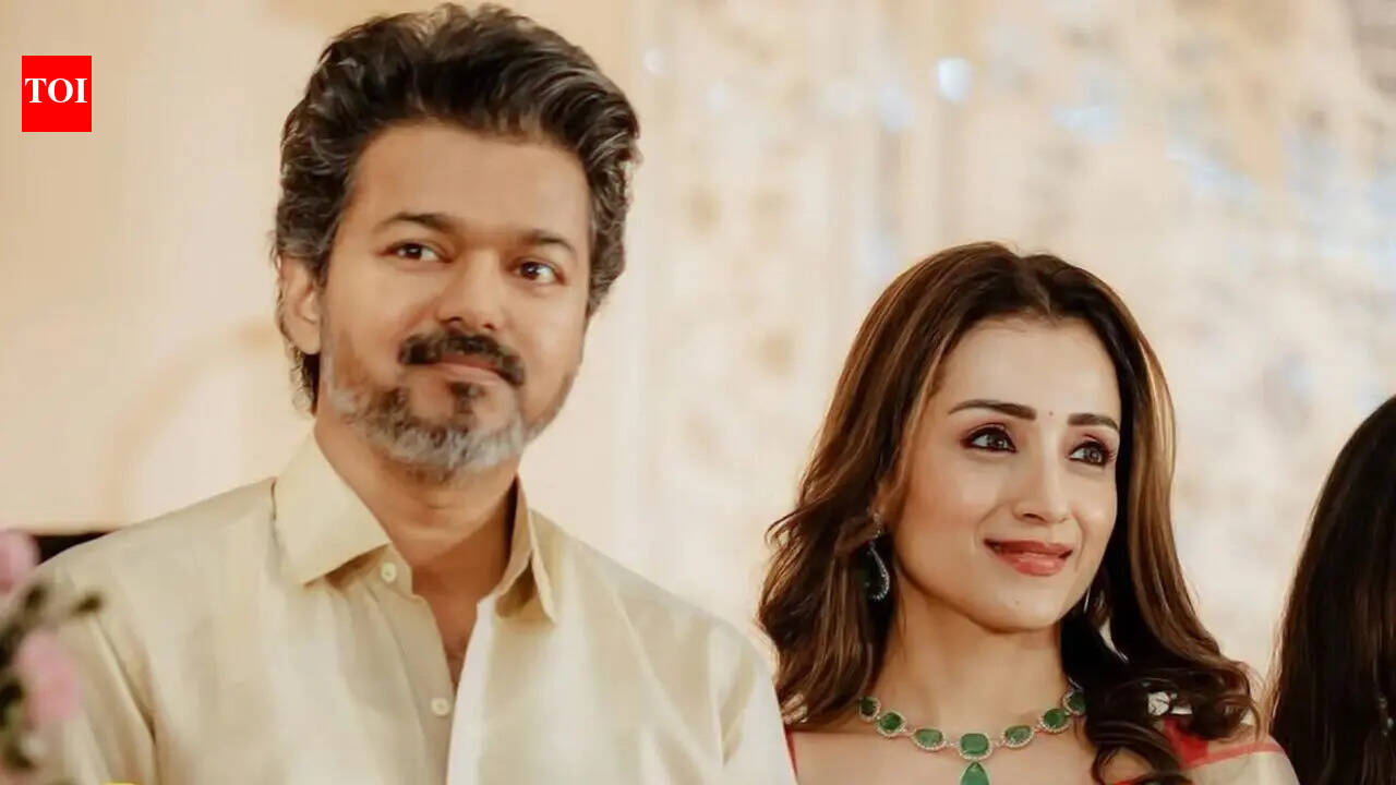 Trisha blushes after fan mentions Vijay at Karuppu screening