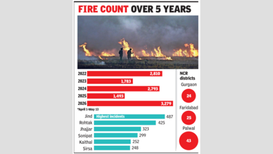 At 3.2k, Haryana records highest wheat stubble fire count in five years