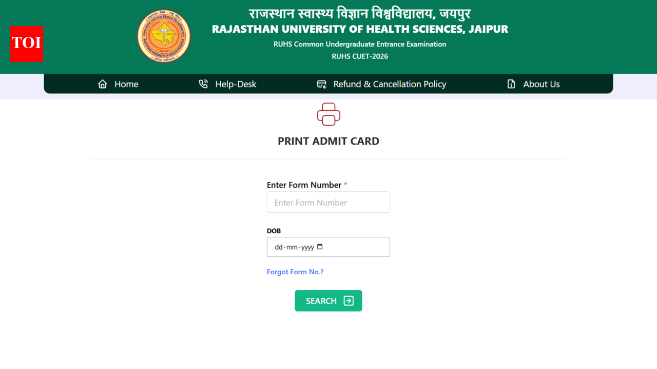 RUHS BSc Nursing admit card 2026 released at ruhsraj.org.in: Direct link to download hall ticket here