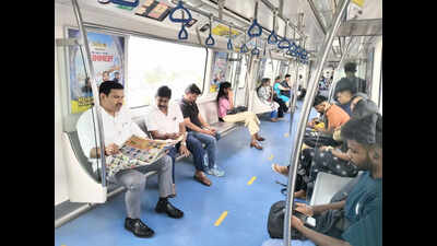 BJP chief takes Metro, hits out at Cong over fuel prices