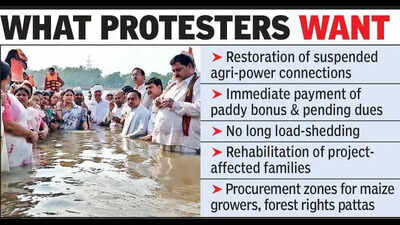 Cong MP, Farmers Stage ‘Jal Samadhi’