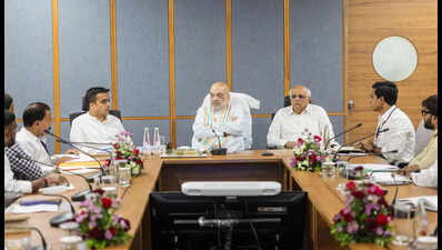 Shah reviews Gandhinagar infrastructure, meets new councillors of Ahmedabad Municipal Corporation
