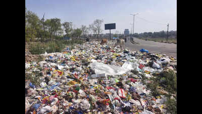 Garbage dumped on Peermuchalla road for 3 days, commuters hit