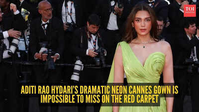 Aditi Rao Hydari turns Cannes into her personal runway in futuristic neon couture gown
