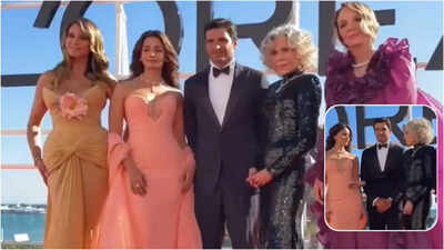 Did Hollywood legend Jane Fonda ask Alia Bhatt to step aside on the red carpet with Heidi Klum? - Watch VIRAL Cannes 2026 VIDEO