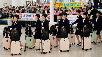 'We welcome you': North Korean women football team arrives in South for a rare match