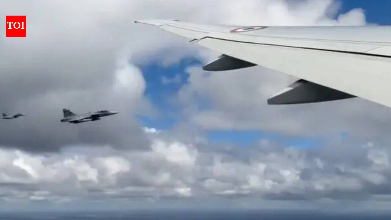 Watch: Gripen fighter jets escort PM Modi's plane as it enters Swedish airspace
