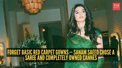 One green saree, endless reactions: Sanam Saeed’s green drape look at Cannes has everyone talking
