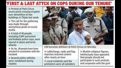 Zero tolerance, Suvendu tells cops after visit to Park Circus trouble spot