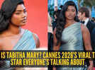 Tamil Model Tabitha Mary makes a dazzling Cannes debut in metallic couture