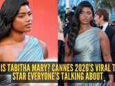 Tamil Model Tabitha Mary makes a dazzling Cannes debut in metallic couture