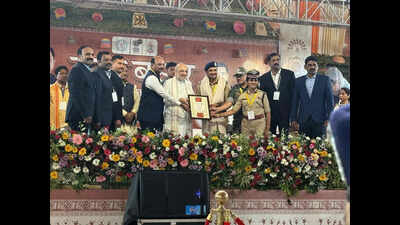 Shah felicitates Telangana cops for making state Naxal-free