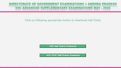 AP SSC supplementary exam hall tickets 2026 released, exams from May 25: Direct link