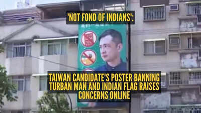  Taiwan candidate's poster banning turban man and Indian flag raises concerns online amid larger protests