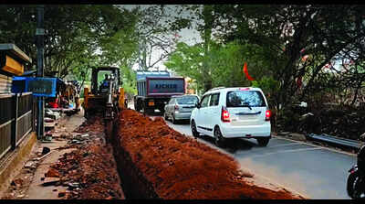 Old Goa-Pilar road digging turns stretch hazardous