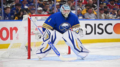 Buffalo Sabres goalie Ukko-Pekka Luukkonen smashes mask after heartbreaking NHL Game 7 playoff elimination defeat