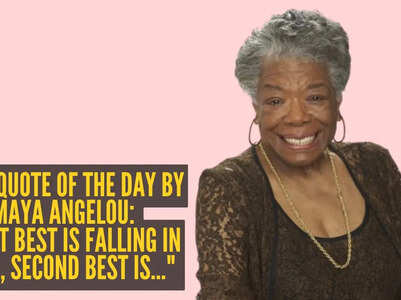 Love quote of the day by Maya Angelou: "First best is falling in love, second best is..."