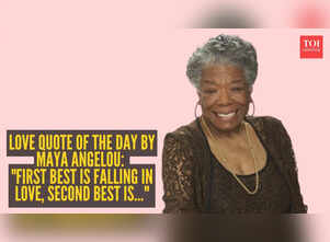Love quote of the day by Maya Angelou: "First best is falling in love, second best is..."