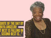Love quote of the day by Maya Angelou: "First best is falling in love, second best is..."